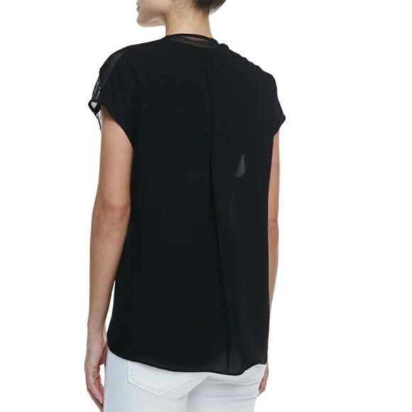 Elie Tahari Midtown silk and mesh blouse - Picture 3 of 6